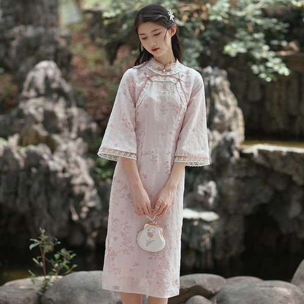ethnic clothing gentle cheongsams chinese retro elegant style pearl disc button stand collar loose lace sleeve floral print thin chiffon dre, Red
ethnic clothing gentle cheongsams chinese retro elegant style pearl disc button stand collar loose lace sleeve floral print thin chiffon dre, Red