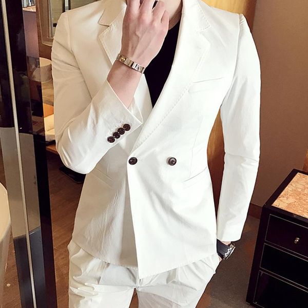 men's suits & blazers autumn custom made fashion gentlemen white men slim fit groomsmen tuxedos for wedding dress party clothing (jacke, White;black
men's suits & blazers autumn custom made fashion gentlemen white men slim fit groomsmen tuxedos for wedding dress party clothing (jacke, White;black