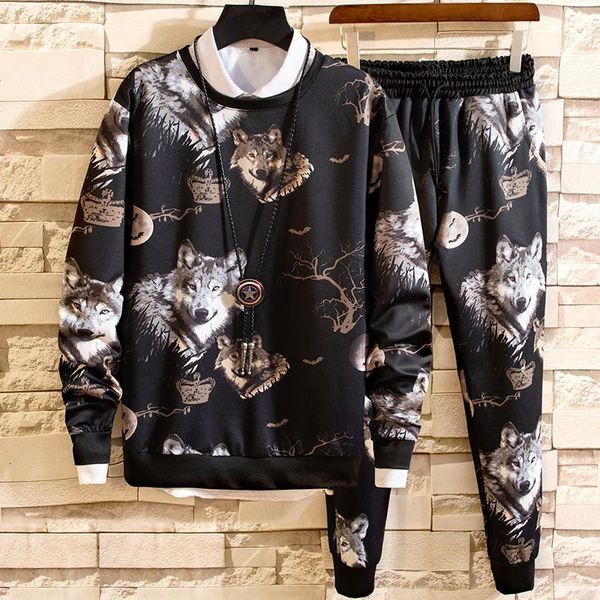 men's tracksuits autumn hip hop prints sets boy streetwear joggers set men fashion sportswear hoodie pullover +pants male casual track, Gray
men's tracksuits autumn hip hop prints sets boy streetwear joggers set men fashion sportswear hoodie pullover +pants male casual track, Gray