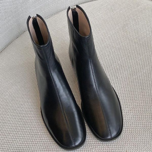 boots women's genuine leather bacl zip flats autumn ankle round toe casual 2021 spring short booties plus size 34-42 shoes, Black
boots women's genuine leather bacl zip flats autumn ankle round toe casual 2021 spring short booties plus size 34-42 shoes, Black