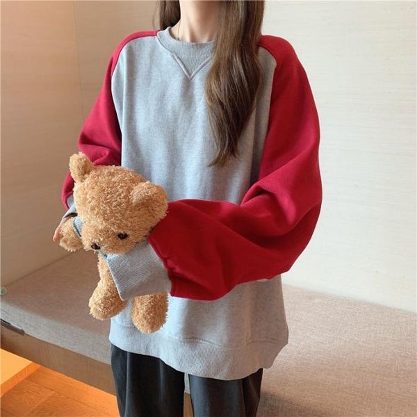 women's hoodies & sweatshirts winter style korean splicing plush jacket long sleeve women, Black
women's hoodies & sweatshirts winter style korean splicing plush jacket long sleeve women, Black