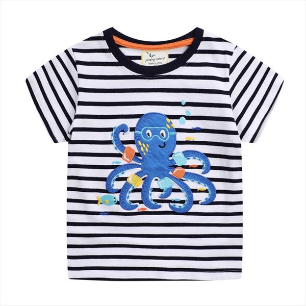 jumping meters stripe arrival summer animals embroidery baby t shirts cotton boys girls cute childrens clothes, Blue
jumping meters stripe arrival summer animals embroidery baby t shirts cotton boys girls cute childrens clothes, Blue