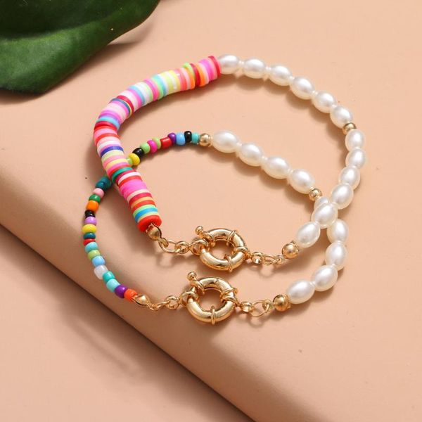 charm bracelets 2021 creative bohemian pearl bracelet fashion soft ceramic jewelry women's wedding gift, Golden;silver
charm bracelets 2021 creative bohemian pearl bracelet fashion soft ceramic jewelry women's wedding gift, Golden;silver