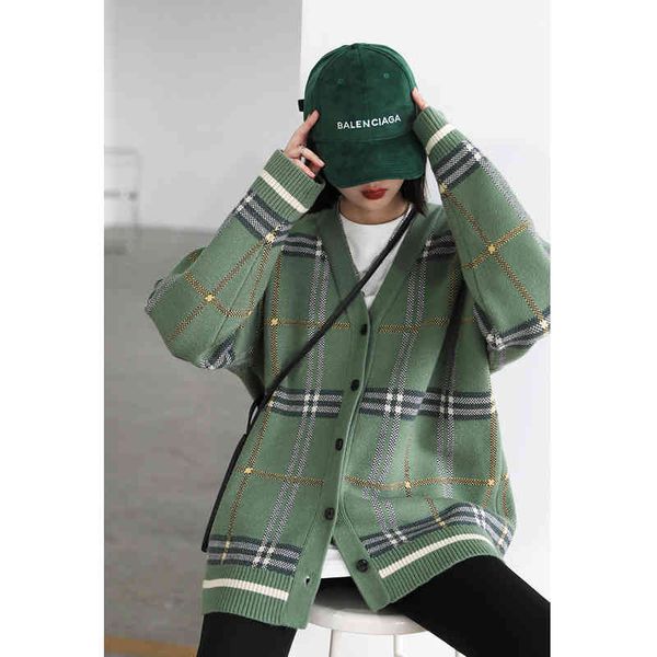 women's knits & tees chic ven autumn winter sweaters original vintage loose v-neck plaid knitted cardigan korean women ladies warm coat, White
women's knits & tees chic ven autumn winter sweaters original vintage loose v-neck plaid knitted cardigan korean women ladies warm coat, White