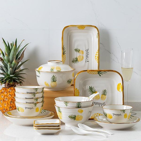 dishes & plates ceramic plate sets rice bowl noodle soup bowl, large single pineapple tableware combined japanese household creative
dishes & plates ceramic plate sets rice bowl noodle soup bowl, large single pineapple tableware combined japanese household creative