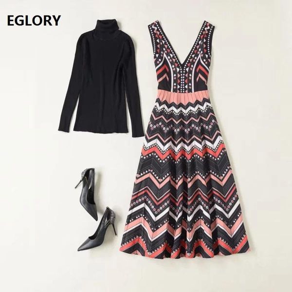 two piece dress designer clothing sets 2021 spring suit women turtleneck sweater+geometric prints sleeveless mid-calf set 2pc, White
two piece dress designer clothing sets 2021 spring suit women turtleneck sweater+geometric prints sleeveless mid-calf set 2pc, White