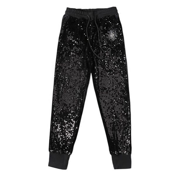 women's pants & capris casual women high waist drawstring shiny sequined lady trousers velour superelast hip hop female long sequins, Black;white
women's pants & capris casual women high waist drawstring shiny sequined lady trousers velour superelast hip hop female long sequins, Black;white
