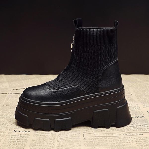 boots high sneakers women ankle autumn knitting sports ladies vulcanized shoes platform sock woman basket femme 8cm, Black
boots high sneakers women ankle autumn knitting sports ladies vulcanized shoes platform sock woman basket femme 8cm, Black