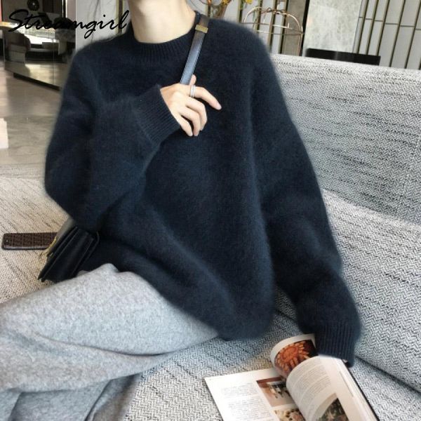 women's sweaters mink fleece sweater women oversize loose for fashion knitted jumpers female soft thick winter, White;black
women's sweaters mink fleece sweater women oversize loose for fashion knitted jumpers female soft thick winter, White;black