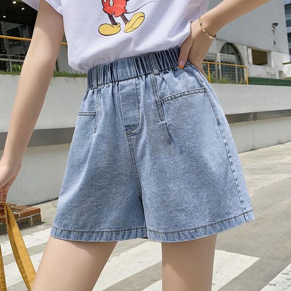 women's shorts denim summer plus size casual fashion black loose women high waist mini streetwear, White;black
women's shorts denim summer plus size casual fashion black loose women high waist mini streetwear, White;black