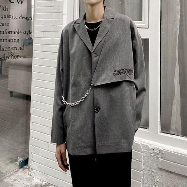 women's suits & blazers men's clothing embroidery chain blazer jacket for male women harajuku streetwear korean style loose casual, White;black
women's suits & blazers men's clothing embroidery chain blazer jacket for male women harajuku streetwear korean style loose casual, White;black