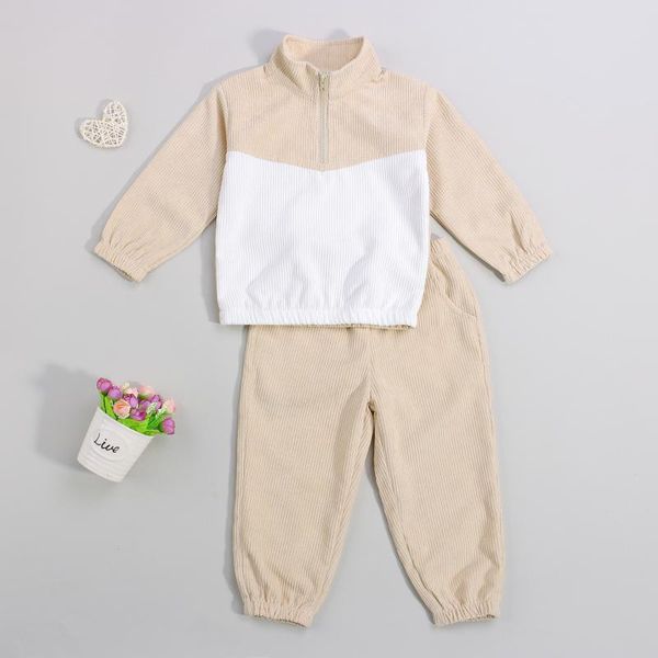 clothing sets autumn winter kids boys girls long sleeves patchwork zipper placket sweater trousers outfits clothes, White
clothing sets autumn winter kids boys girls long sleeves patchwork zipper placket sweater trousers outfits clothes, White