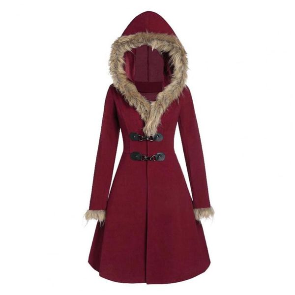 women's wool & blends women coat princess dress hem faux leather bucket autumn winter outerwear plush hooded solid color elegant, Black
women's wool & blends women coat princess dress hem faux leather bucket autumn winter outerwear plush hooded solid color elegant, Black
