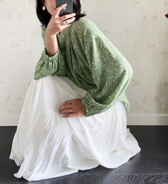 women's blouses & shirts elfstyle round neck floral printing blouse top, White
women's blouses & shirts elfstyle round neck floral printing blouse top, White