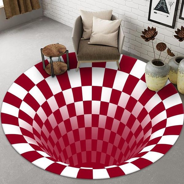 vortex illusion rug 3d trap effect bottomless hole carpet round red white grid room bedroom anti-slip floor mats fashion tapis carpets
vortex illusion rug 3d trap effect bottomless hole carpet round red white grid room bedroom anti-slip floor mats fashion tapis carpets