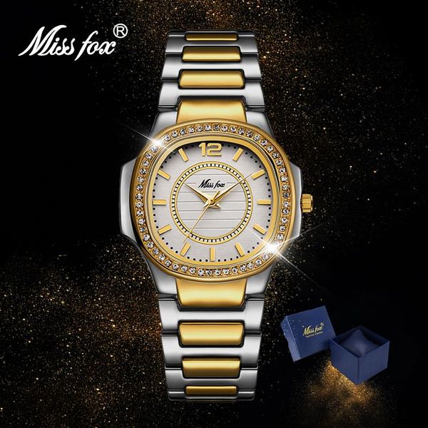 wristwatches missfox fashion women watches gold silver brand steel elegant quartz ladies watch waterproof female clock drop 2021, Slivery;brown
wristwatches missfox fashion women watches gold silver brand steel elegant quartz ladies watch waterproof female clock drop 2021, Slivery;brown
