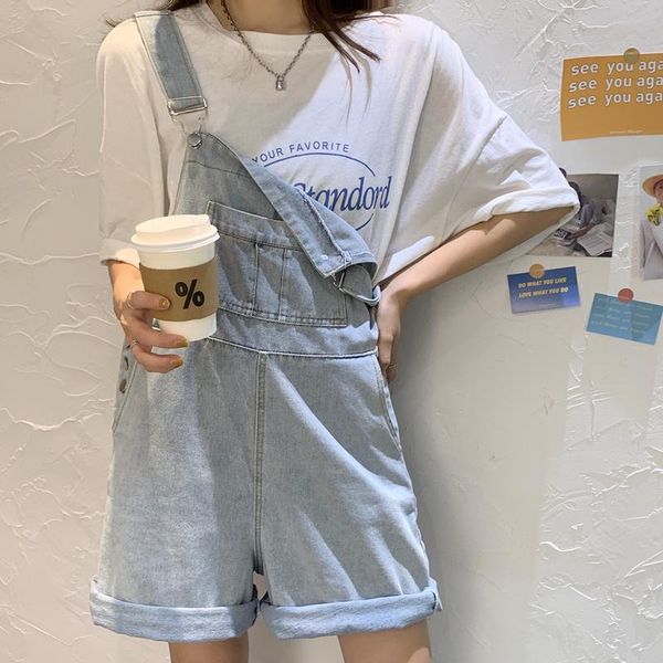women's jeans summer female student straps denim shorts loose casual straight wide leg woman jumpsuits with pockets overalls, Blue
women's jeans summer female student straps denim shorts loose casual straight wide leg woman jumpsuits with pockets overalls, Blue