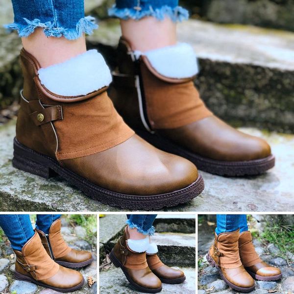 boots women's snow warm winter fashion casual retro short ankle zipper slip-on low heels platform female shoes #40, Black
boots women's snow warm winter fashion casual retro short ankle zipper slip-on low heels platform female shoes #40, Black