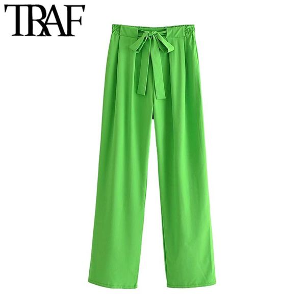 women's pants & capris traf women fashion with belt darts soft touch wide leg vintage high elastic waist loose female trousers mujer, Black;white
women's pants & capris traf women fashion with belt darts soft touch wide leg vintage high elastic waist loose female trousers mujer, Black;white