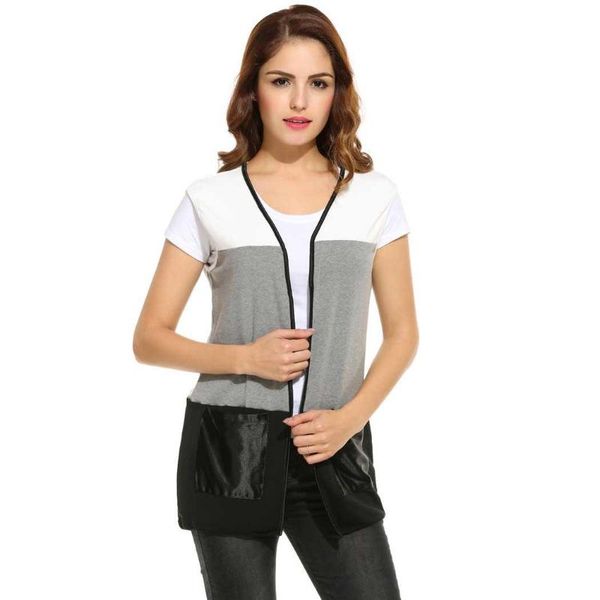 women's vests summer waistcoat outwear women casual v-neck patchwork vest with waist belt ladies short, Black;white
women's vests summer waistcoat outwear women casual v-neck patchwork vest with waist belt ladies short, Black;white