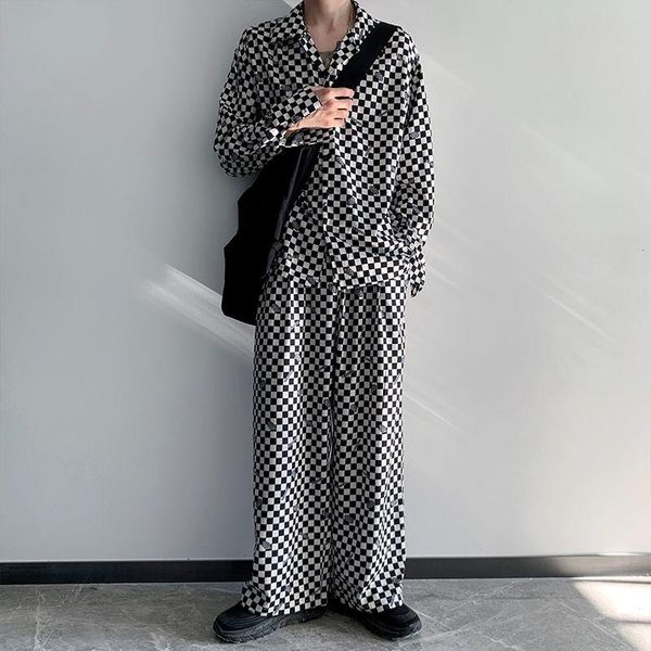 men's tracksuits autumn plaid sets men fashion loose casual long-sleeved shirrousers two-piece korean oversized mens long s-xl, Gray
men's tracksuits autumn plaid sets men fashion loose casual long-sleeved shirrousers two-piece korean oversized mens long s-xl, Gray