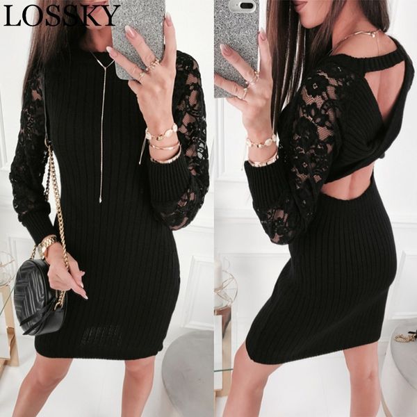 black backless hollow out mini dress flower lace patchwork long sleeve bodycon slim elegant party clubwear robe 210520, Black;gray
black backless hollow out mini dress flower lace patchwork long sleeve bodycon slim elegant party clubwear robe 210520, Black;gray