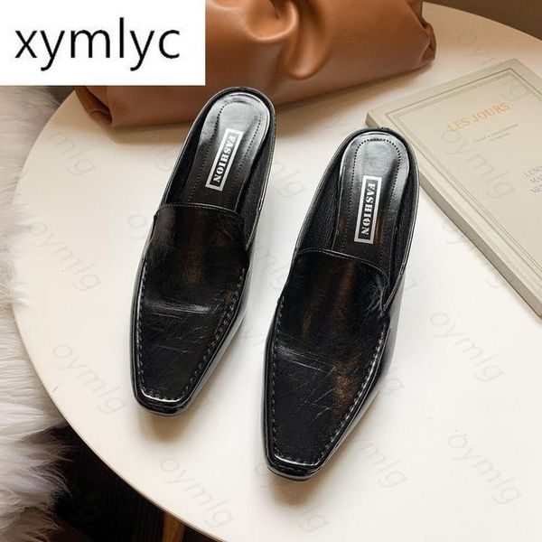 designer single shoes woman japanned leather flats shiny 2-ways wearing loafers slip on creepers pointed toe street slippers, Black
designer single shoes woman japanned leather flats shiny 2-ways wearing loafers slip on creepers pointed toe street slippers, Black