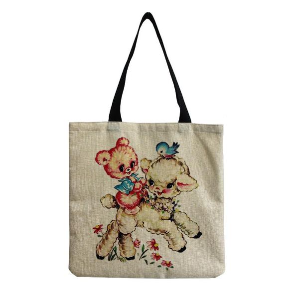evening bags portable large capacity black female shopper sheep floral cartoon printed tote personality cute animal simple size handbag
evening bags portable large capacity black female shopper sheep floral cartoon printed tote personality cute animal simple size handbag