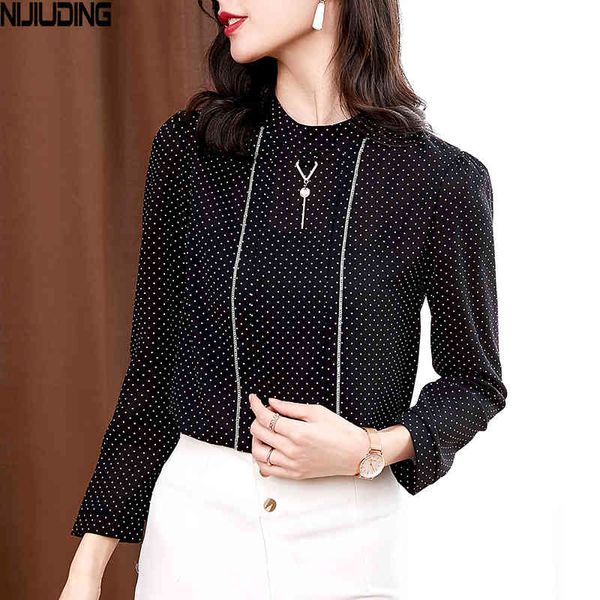 autumn elegant polka-dot long sleeve loose women's shirts o-collar pullover female chiffon blouses femme bottoms 210514, White
autumn elegant polka-dot long sleeve loose women's shirts o-collar pullover female chiffon blouses femme bottoms 210514, White