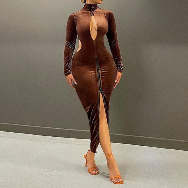 casual dresses solid corduroy maxi dress women classic robe hollow out zipper long sleeve turtleneck female 2021, Black;gray
casual dresses solid corduroy maxi dress women classic robe hollow out zipper long sleeve turtleneck female 2021, Black;gray
