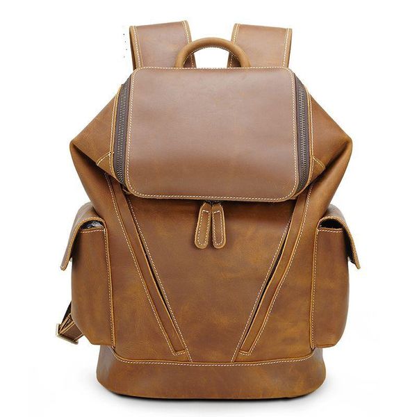 backpack leather men's large-capacity retro natural outdoor travel student school bag
backpack leather men's large-capacity retro natural outdoor travel student school bag