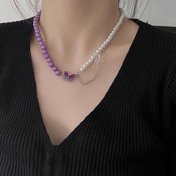 pendant necklaces asymmetric white artificial large pearl clavicle chains delicate sweet stitching purple butterfly short necklace jewelry w, Silver
pendant necklaces asymmetric white artificial large pearl clavicle chains delicate sweet stitching purple butterfly short necklace jewelry w, Silver