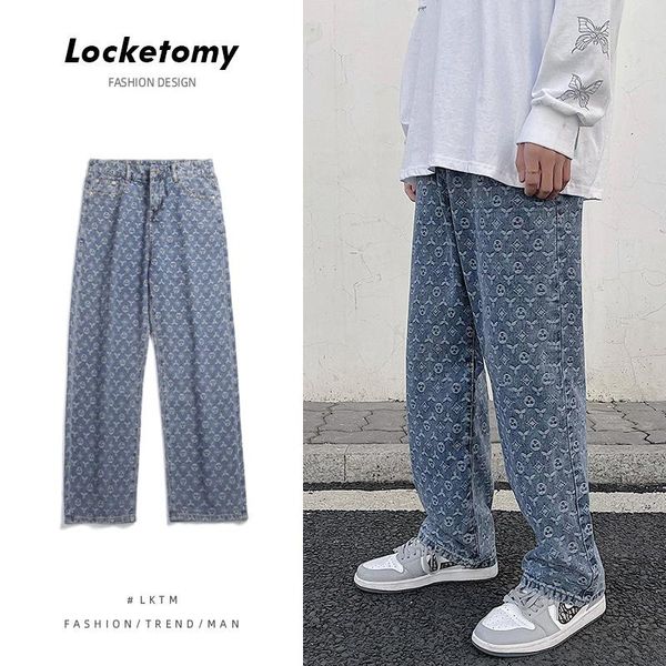 men's jeans 2021 cashew flower summer ins trend mopping pants loose straight wide leg daddy hip hop, Blue
men's jeans 2021 cashew flower summer ins trend mopping pants loose straight wide leg daddy hip hop, Blue
