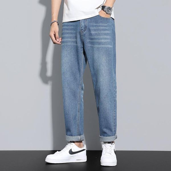 men's jeans spring autumn fashion brand hip hop cotton straight tube loose pants vintage washed youth streetwear trousers, Blue
men's jeans spring autumn fashion brand hip hop cotton straight tube loose pants vintage washed youth streetwear trousers, Blue
