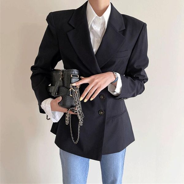 women's suits & blazers 2021 autumn winter jackets fashionable vintage oversized elegant office lady blazer wild drop, White;black
women's suits & blazers 2021 autumn winter jackets fashionable vintage oversized elegant office lady blazer wild drop, White;black