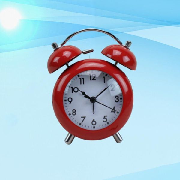 desk & table clocks alarm clock luminous children's mute round shape without battery (red)