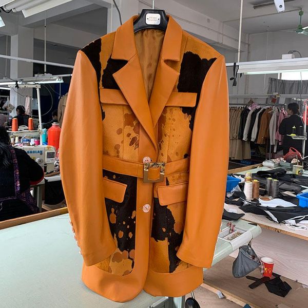 autumn women's jacket genuine sheepskin leather long female coats winter turn-down collar fashion outerwear real cloth & faux, Black
autumn women's jacket genuine sheepskin leather long female coats winter turn-down collar fashion outerwear real cloth & faux, Black