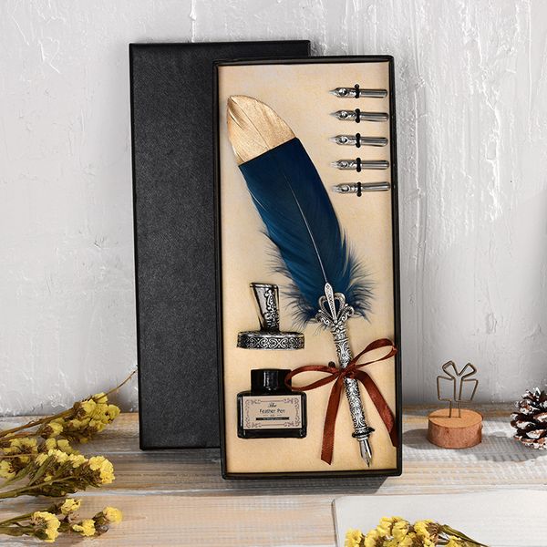 1set calligraphy feather dip with 5 nib quill writing ink set gift box wedding fountain pen design
1set calligraphy feather dip with 5 nib quill writing ink set gift box wedding fountain pen design