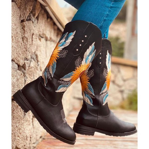 boots women's leather low-heel embroidered winter outdoor riding motorcycle middle shoes women snow boot shoes#1110, Black
boots women's leather low-heel embroidered winter outdoor riding motorcycle middle shoes women snow boot shoes#1110, Black