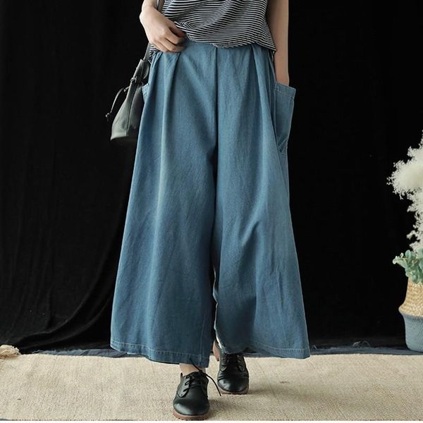 women's jeans nini wonderland 2021 women denim wide leg pants summer cotton cowboy loose classic lady spring soft casual trousers, Blue
women's jeans nini wonderland 2021 women denim wide leg pants summer cotton cowboy loose classic lady spring soft casual trousers, Blue