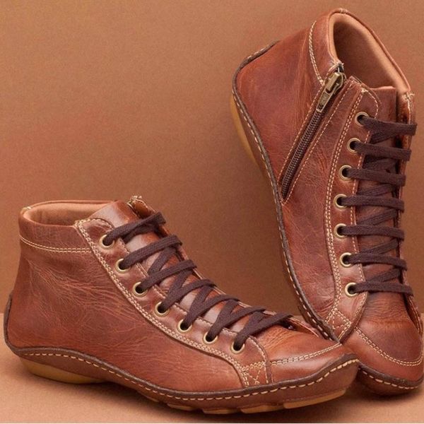 boots women's casual shallow leather retro vintage lace-up side zipper round toe shoe woman flat-bottomed hiking snow boot, Black
boots women's casual shallow leather retro vintage lace-up side zipper round toe shoe woman flat-bottomed hiking snow boot, Black