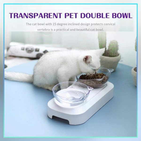 non-slip double bowls cat with raised stand pet &water for cats dogs feeders transparent accessories#47 &
non-slip double bowls cat with raised stand pet &water for cats dogs feeders transparent accessories#47 &