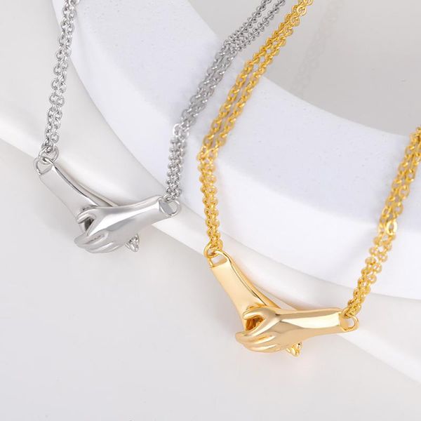 pendant necklaces romantic hold your hand 2pcs necklace for couple stainless steel classic wedding choker chain jewelry friend gift, Silver
pendant necklaces romantic hold your hand 2pcs necklace for couple stainless steel classic wedding choker chain jewelry friend gift, Silver