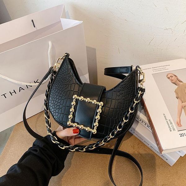 cross body quality crescent leather handbag shoulder bags chains women messenger bag fashion alligator underarm purses and handbags 
cross body quality crescent leather handbag shoulder bags chains women messenger bag fashion alligator underarm purses and handbags
