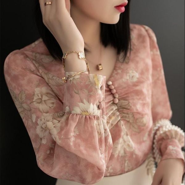 women's blouses & shirts 2021 spring dress v-neck pleated chiffon shirt loose and thin temperament print foreign style small, White
women's blouses & shirts 2021 spring dress v-neck pleated chiffon shirt loose and thin temperament print foreign style small, White