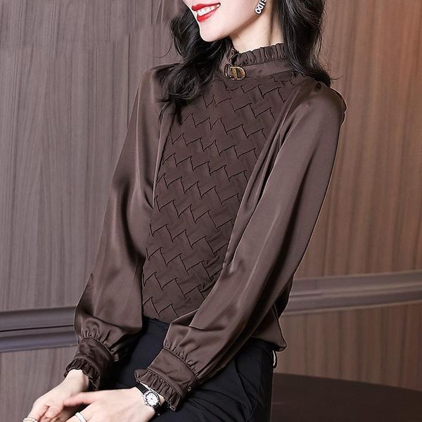 women's blouses & shirts 2021 spring and autumn fashion western style half high collar shirt long sleeve loose chiffon women casual, White
women's blouses & shirts 2021 spring and autumn fashion western style half high collar shirt long sleeve loose chiffon women casual, White