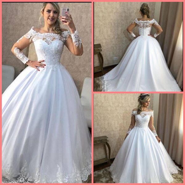 vestido de noiva white tulle ball gown wedding dresses off the shoulder long sleeve lace appliques fashion bride dress court train princess
vestido de noiva white tulle ball gown wedding dresses off the shoulder long sleeve lace appliques fashion bride dress court train princess