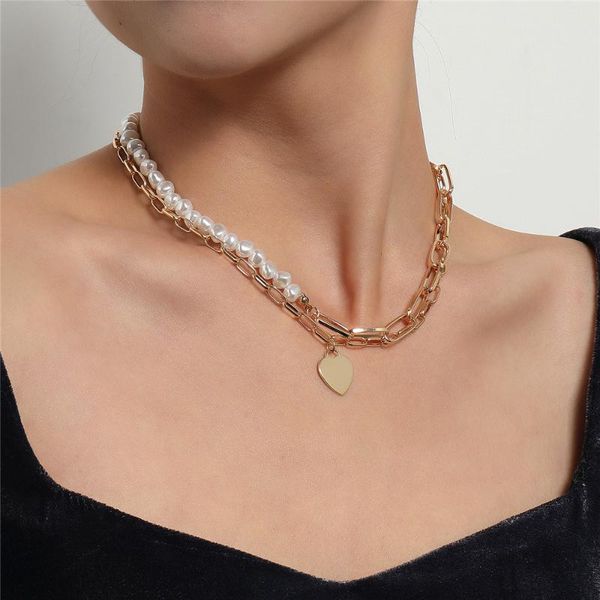 chokers fashion pearl beads link chain choker necklaces for women boho double layer handmade heart pendant jewelry gift, Golden;silver
chokers fashion pearl beads link chain choker necklaces for women boho double layer handmade heart pendant jewelry gift, Golden;silver