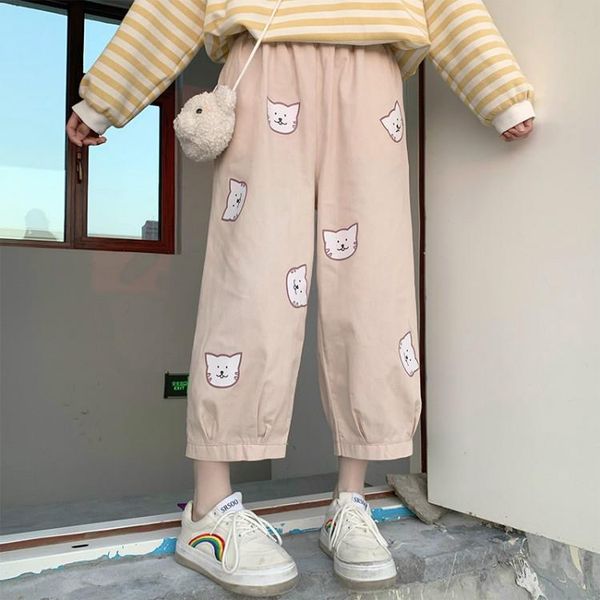 kawaii soft girl japanese cute cat printing women pants high waist loose trousers elastic casual jeans women's, Blue
kawaii soft girl japanese cute cat printing women pants high waist loose trousers elastic casual jeans women's, Blue