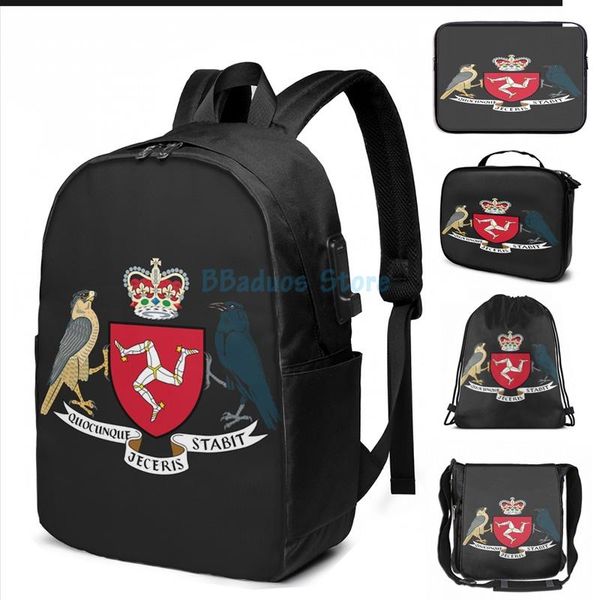 funny graphic print coat of arms the isle man usb charge backpack men school bags women bag travel laptop
funny graphic print coat of arms the isle man usb charge backpack men school bags women bag travel laptop